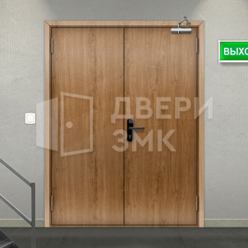 Двупольная глухая противопожарная дверь EI-30 с панелями мдф ДП-18827