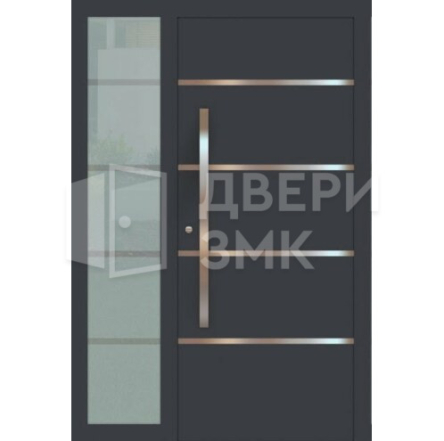 Дверь элитная полуторка с остеклением и отделкой МДФ недорого ВД-12913