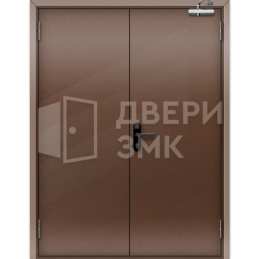 Дверь противопожарная EI-90 двупольная глухая коричневая ДП-17626
