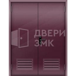 Двупольная глухая противопожарная дверь 3 типа с вент решеткой ДП-18918