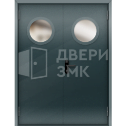 Двупольная остекленная противопожарная дверь 3 типа шумоизоляционная ДП-19041