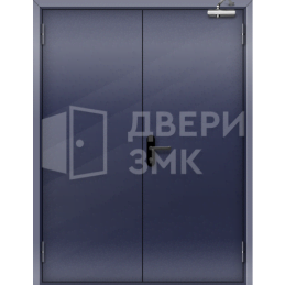 Металлическая противопожарная двупольная дверь глухая 2 типа утепленная ДП-18905