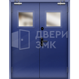 Двупольная остекленная противопожарная дверь 3 типа взломостойкая ДП-19042