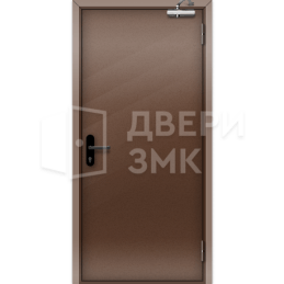 Коричневая противопожарная дверь EIS однопольная глухая ДП-19481