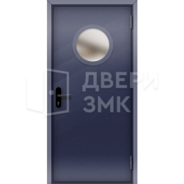 Однопольная противопожарная дверь со стеклом EI-30 утепленная ДП-18470