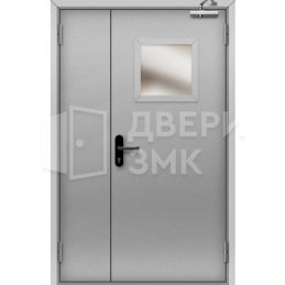 Дверь противопожарная EI-15 полуторная с остеклением 1500×2100 мм ДП-18203