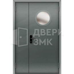 Полуторная остекленная противопожарная дверь EIS герметичная ДП-18760