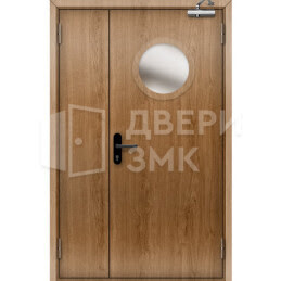 Полуторная остекленная противопожарная дверь EIS с отделкой мдф ДП-18752