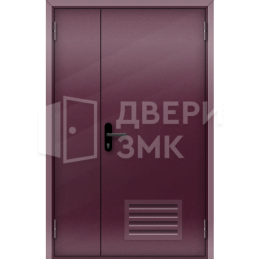 Полуторная глухая противопожарная дверь EI-45 с вентиляцией ДП-18603