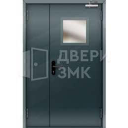 Полуторная остекленная противопожарная дверь EIS шумоизоляционная ДП-18756
